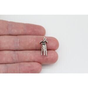 Sterling Silver Carrot Charm, Sterling Silver Oxidized Carrot Charm